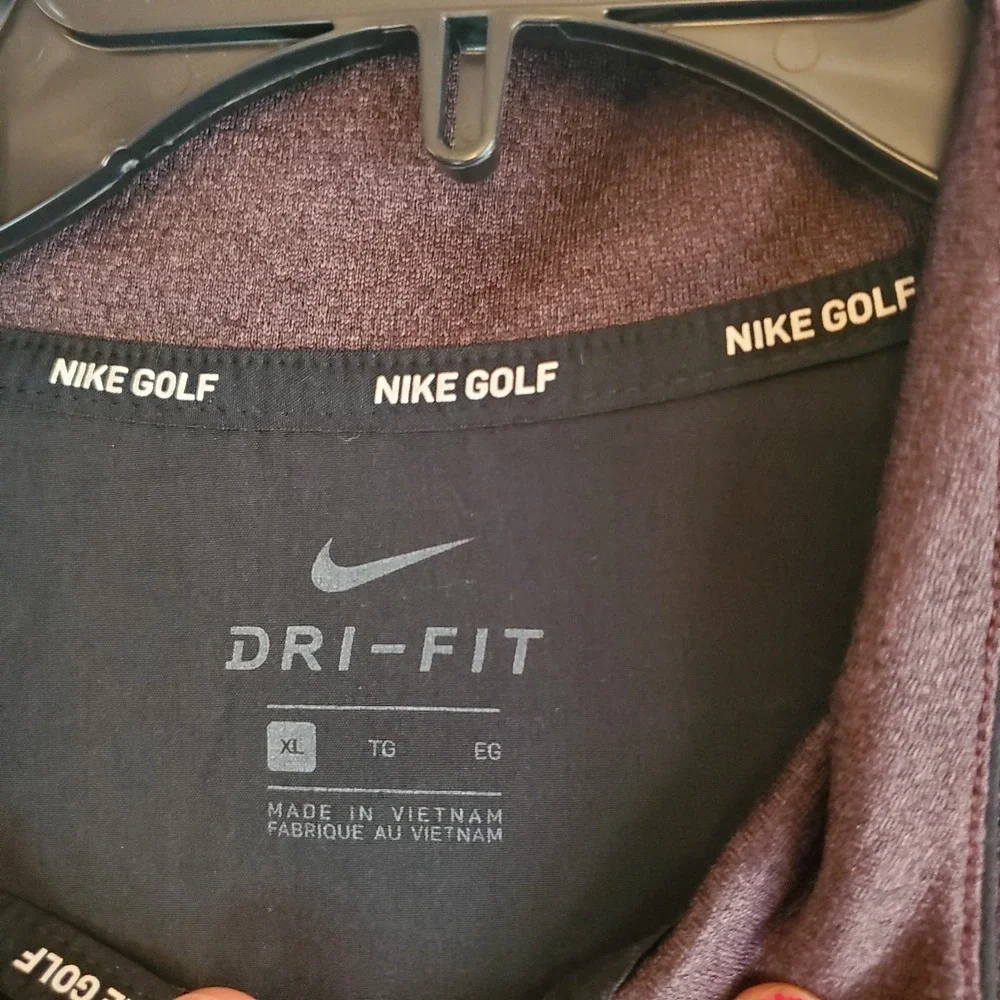 Nike Golf Mens XL  Dri-Fit‎ 1/4 Zip Long Sleeve Mock Neck Pullover Golf Shirt